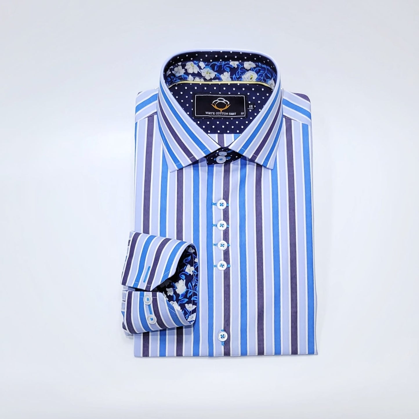 Skyblue Grey Stripes.