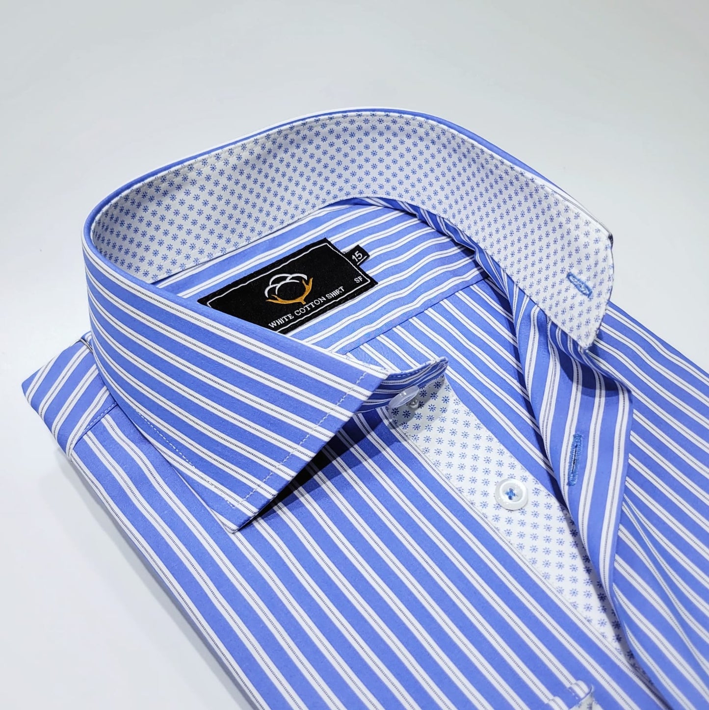 Skyblue White Slim Stripes