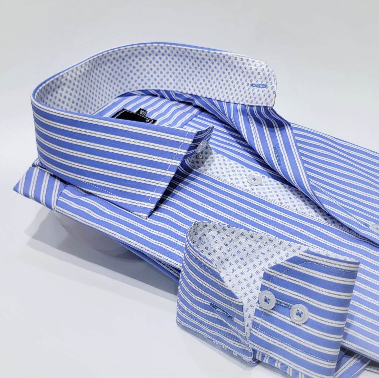 Skyblue White Slim Stripes