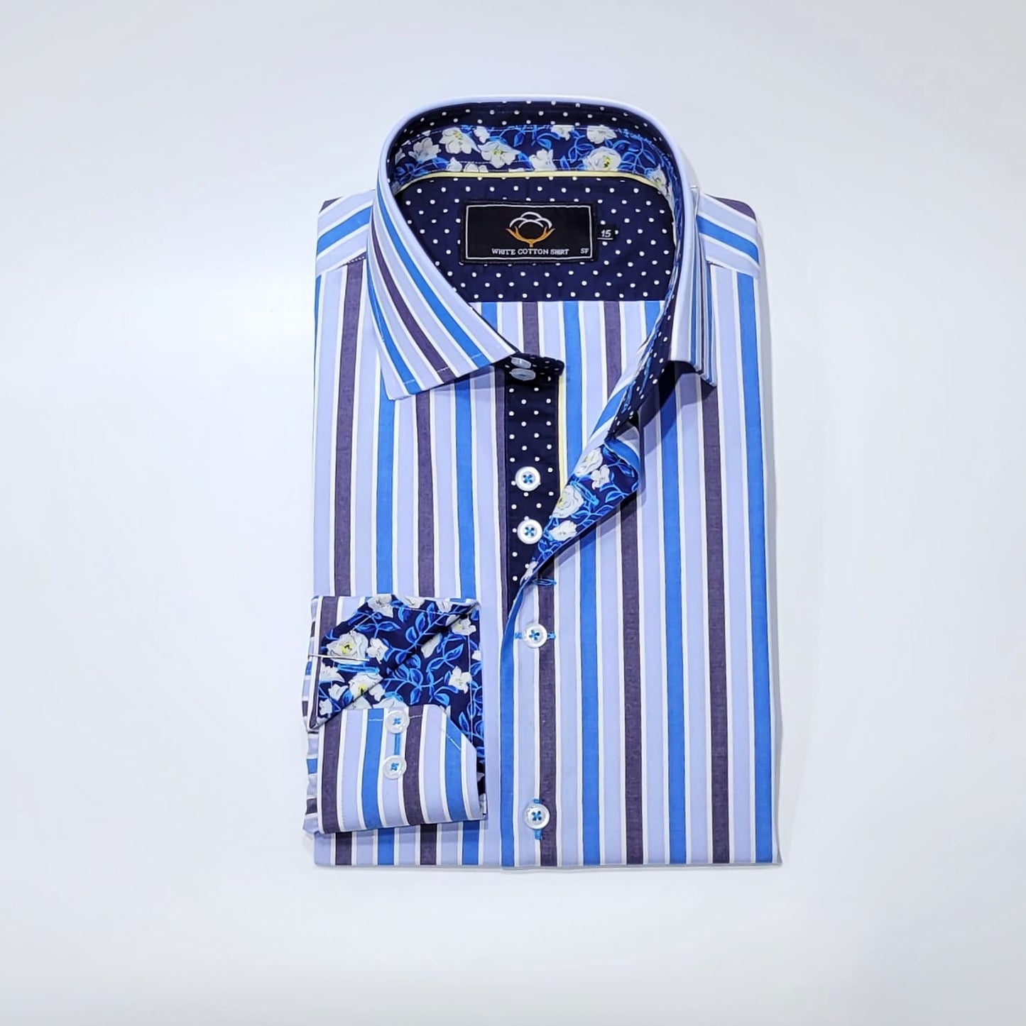 Skyblue Grey Stripes.