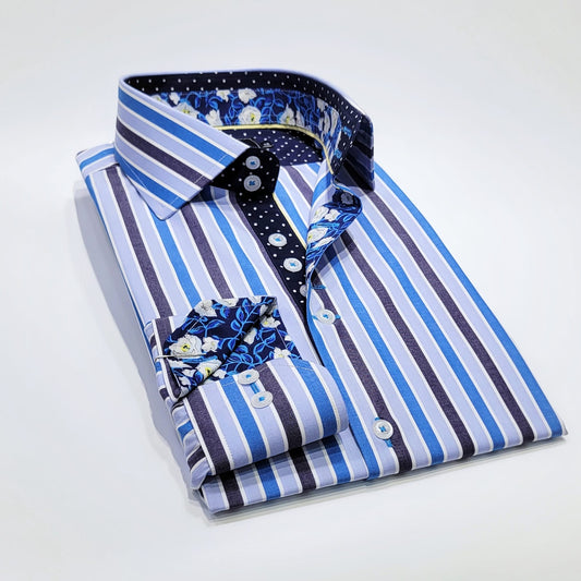 Skyblue Grey Stripes.