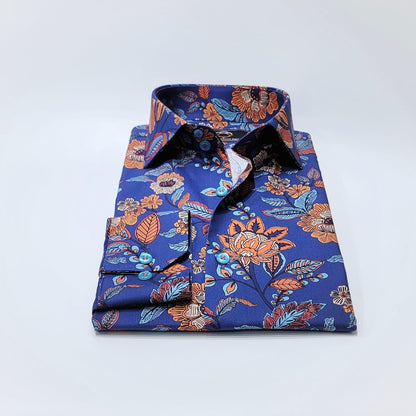 Blue Orange Floral