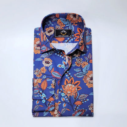 Blue Orange Floral