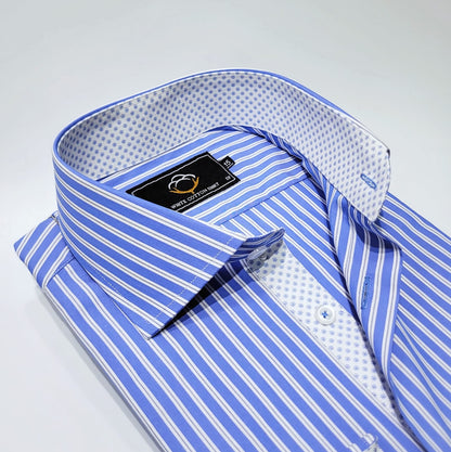 Skyblue White Slim Stripes