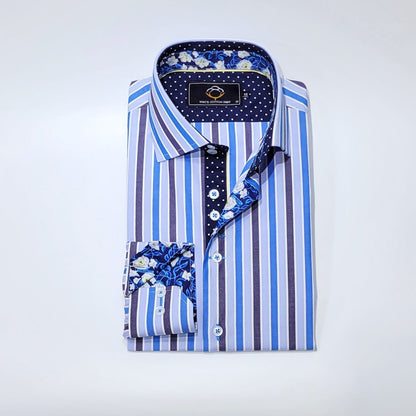 Skyblue Grey Stripes.