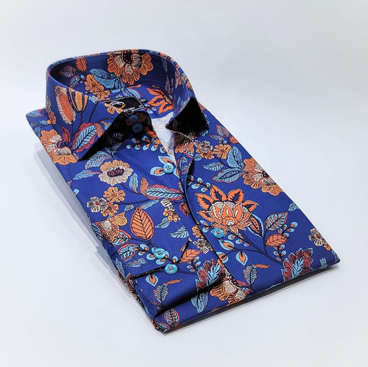 Blue Orange Floral