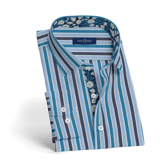 Skyblue Grey Stripes.