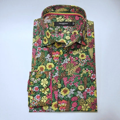 Green Pink Yellow Floral.