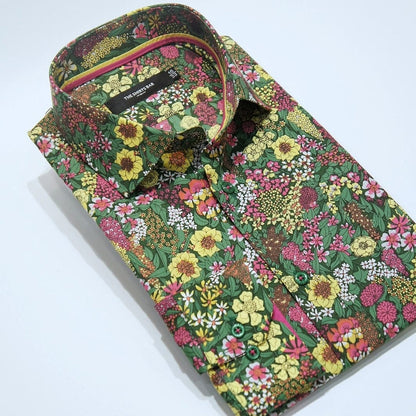 Green Pink Yellow Floral.
