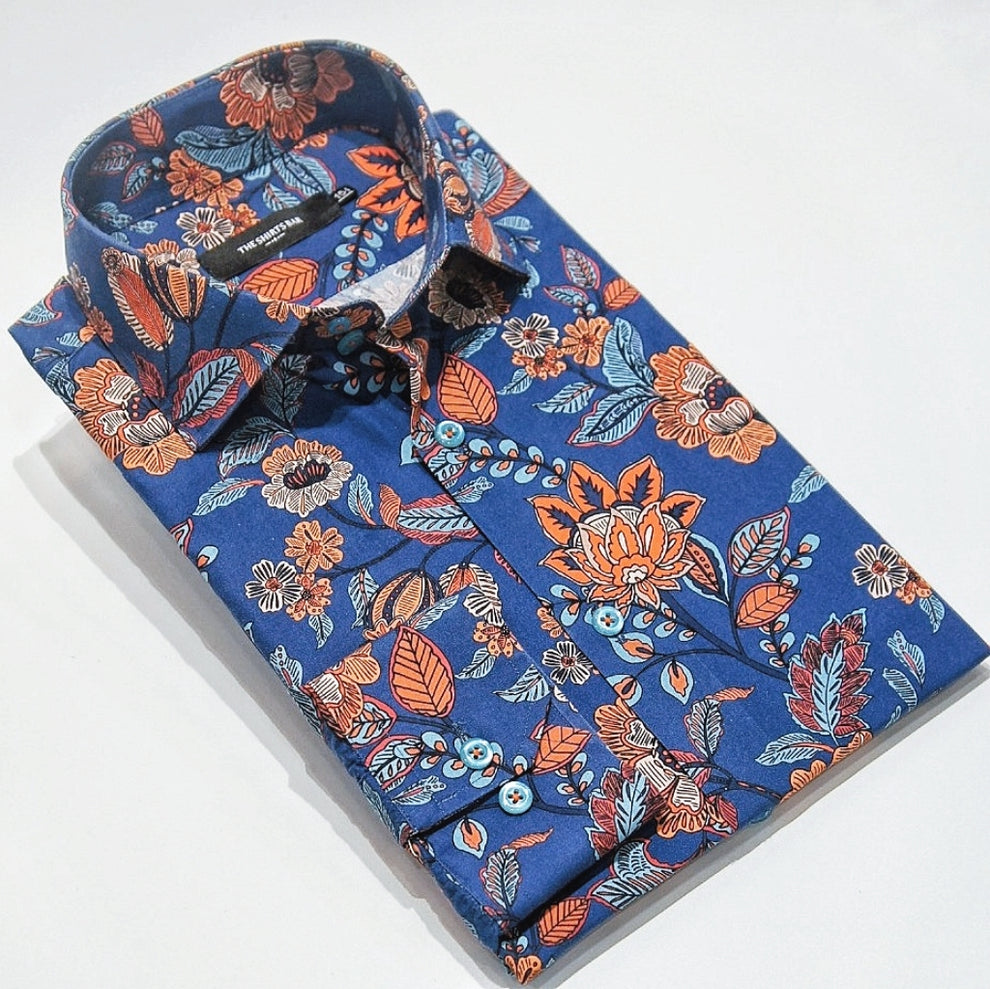 Blue Orange Floral