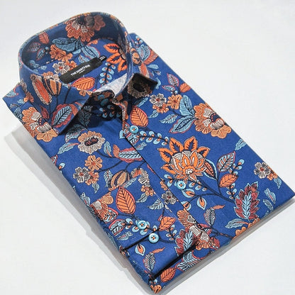Blue Orange Floral