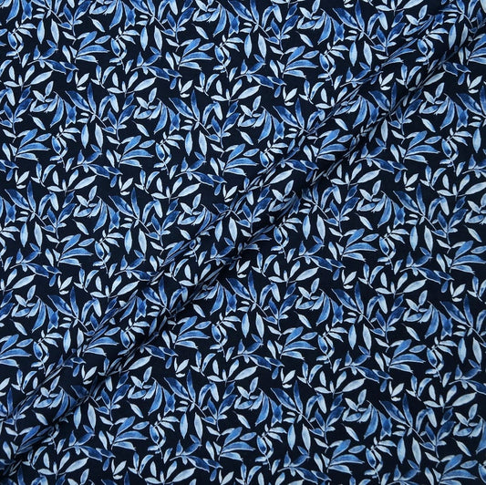 Navy Sky Leaves Custom Shirt.